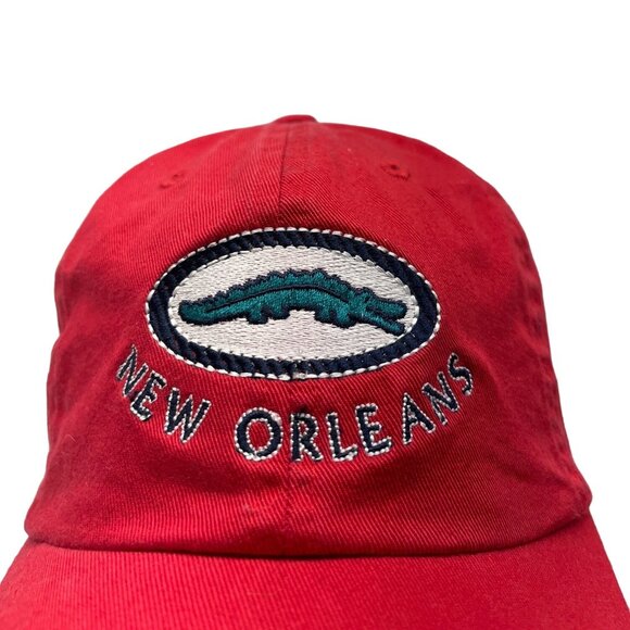 Ouray Men's Red New Orleans Yard Gator Dad  Baseball Cap One Size - Picture 3 of 10